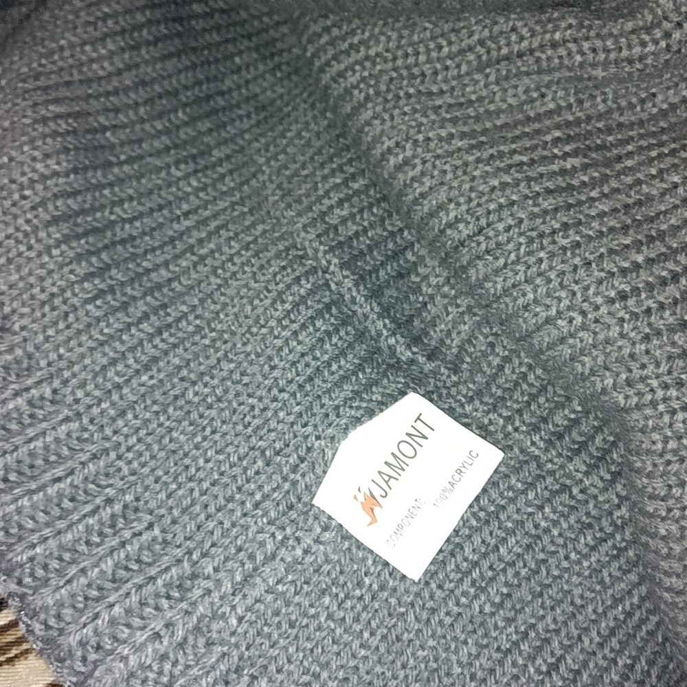 Cozy Gray Ribbed Knit Beanie